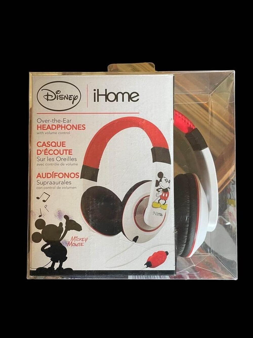 Walt Disney iHome Mickey Mouse Comfort Music Headphone Red and White New